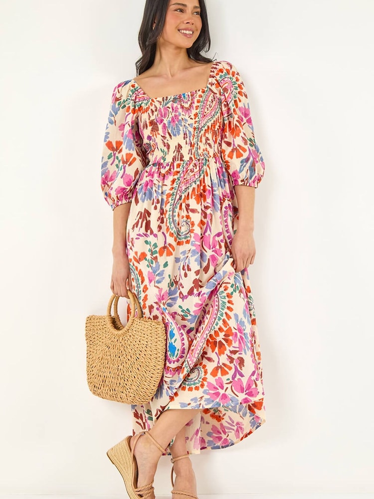 Roman Pink Pink Petite Paisley Print Dress - Image 1 of 5