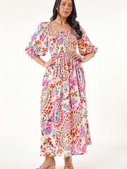 Roman Pink Pink Petite Paisley Print Dress - Image 3 of 5