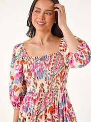 Roman Pink Pink Petite Paisley Print Dress - Image 4 of 5