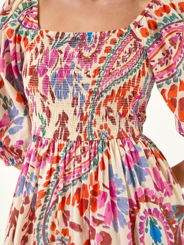 Roman Pink Pink Petite Paisley Print Dress - Image 5 of 5