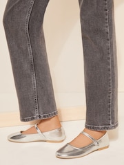 Friends Like These Silver Round Toe Mary Jane Ballet Pump - Image 2 of 5