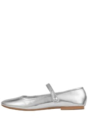 Friends Like These Silver Round Toe Mary Jane Ballet Pump - Image 5 of 5