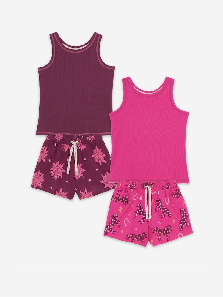 Simply Be Pink Pretty Secrets Ribbed Shortie Set 2 Pack - Image 5 of 5 Simply Be Pink Pretty Secrets Ribbed Shortie Set 2 Pack - Image 5 of 5