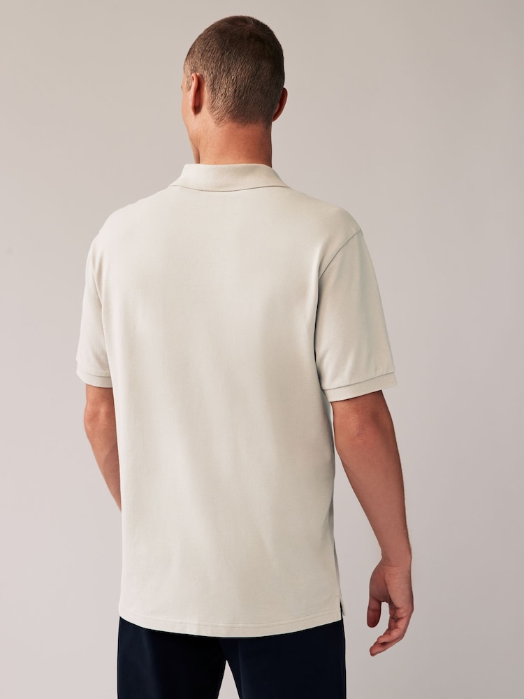 neutre - Manches courtes Cuban Col Pique Polos - Image 3 of 7