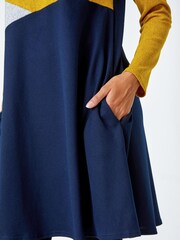 Roman Yellow Colour Block Stretch Swing Dress - Image 5 of 5