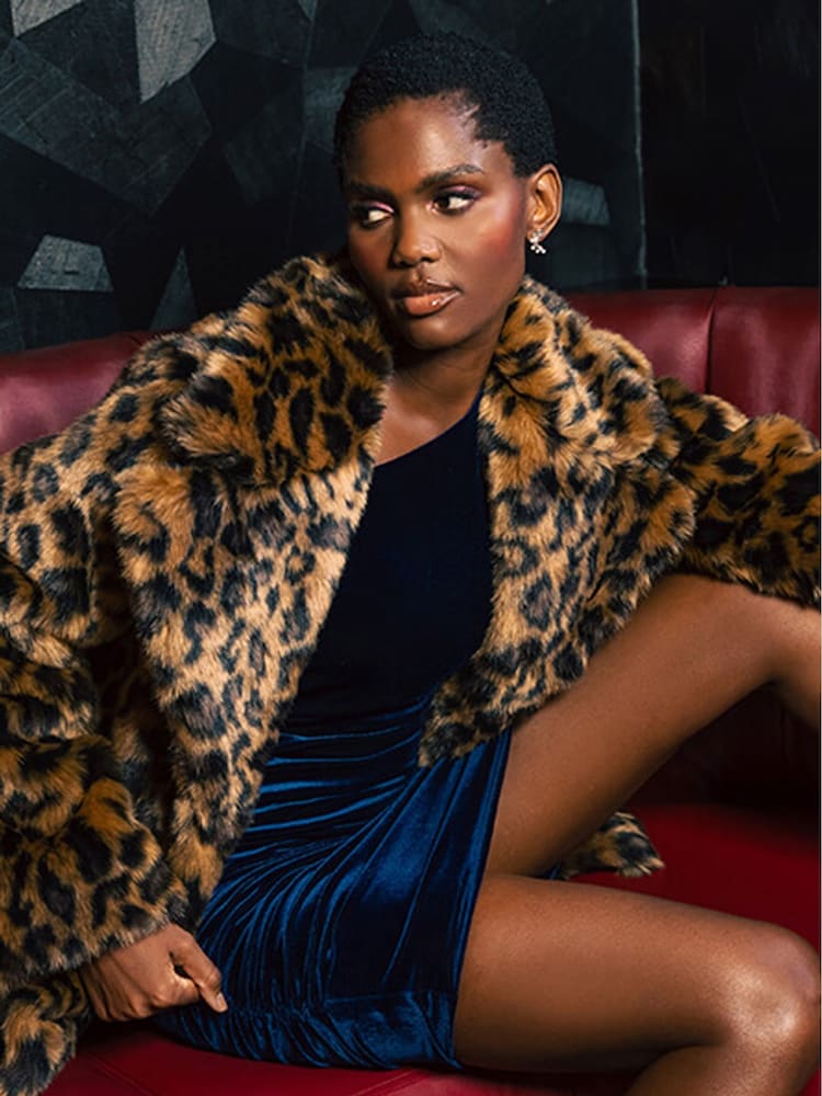 Roman Blue Ruched Velvet One Shoulder Dress - Image 2 of 5