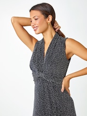 Roman Metallic Shimmer Twist Detail Stretch Maxi Dress - Image 4 of 5