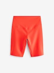 Red Active Sports Tummy Control High Waisted Sculpting Longline Cycling Shorts - Image 6 of 7