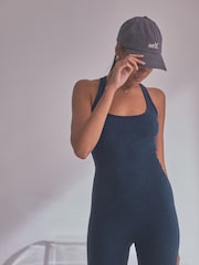 self. Blue Ribbed Seamfree Unitard Jumpsuit - Image 3 of 8