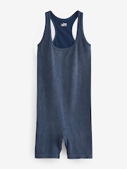 self. Blue Ribbed Seamfree Unitard Jumpsuit - Image 7 of 8