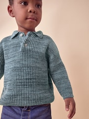 Blue Long Sleeve Polo Shirt (3mths-7yrs) - Image 1 of 8