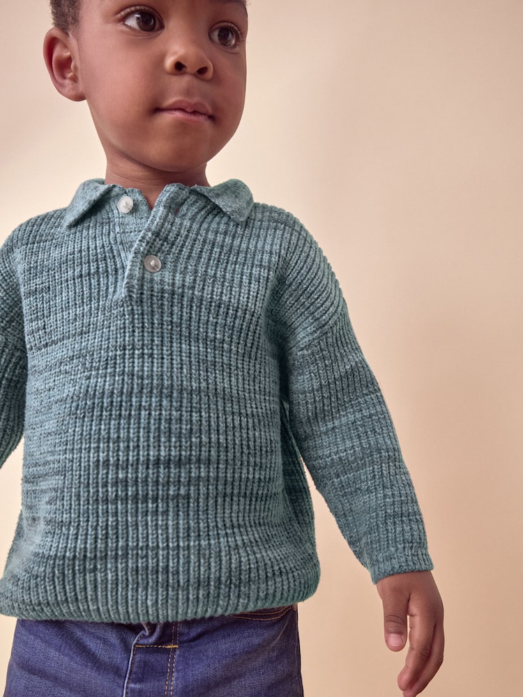 Blue Long Sleeve Polo Shirt (3mths-7yrs) - Image 1 of 8