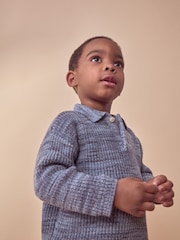 Blue Long Sleeve Polo Shirt (3mths-7yrs) - Image 4 of 8