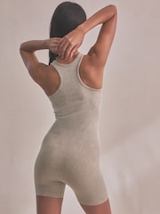 self. Cream Ribbed Seamfree Unitard Jumpsuit - Image 3 of 8