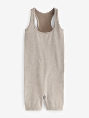 self. Cream Ribbed Seamfree Unitard Jumpsuit - Image 6 of 8