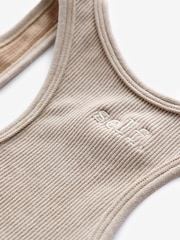 self. Cream Ribbed Seamfree Unitard Jumpsuit - Image 7 of 8