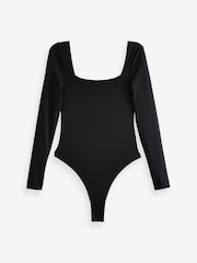 self. Black Smoothing Comfort Square Neck Long Sleeve Bodysuit - Image 6 of 7