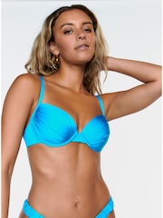 Boux Avenue Blue Aruba Ruched Bikini Top - Image 2 of 3