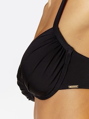 Boux Avenue Ruched Balcony Black Bikini Top - Image 3 of 3