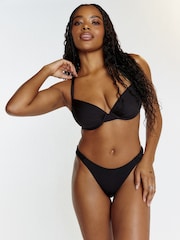 Boux Avenue Ruched Brazilian Black Bikini Bottoms - Image 1 of 6