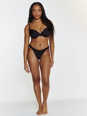 Boux Avenue Ruched Brazilian Black Bikini Bottoms - Image 4 of 6
