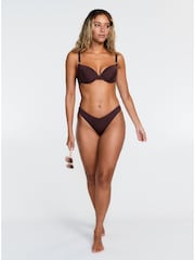 Marrón - Boux Avenue Jamaica Plunge Chocolate Bikini Top - Imagen 2 de 5
