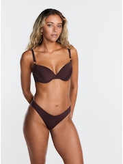 Marrón - Boux Avenue Jamaica Plunge Chocolate Bikini Top - Imagen 3 de 5