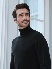 Pure Collection Mens Cashmere Roll Neck Sweater - Image 2 of 2