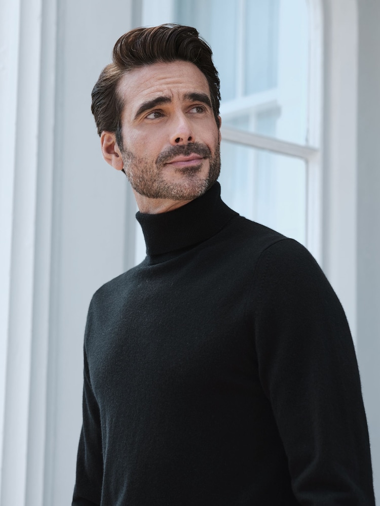 Pure Collection Mens Cashmere Roll Neck Sweater - Image 2 of 2
