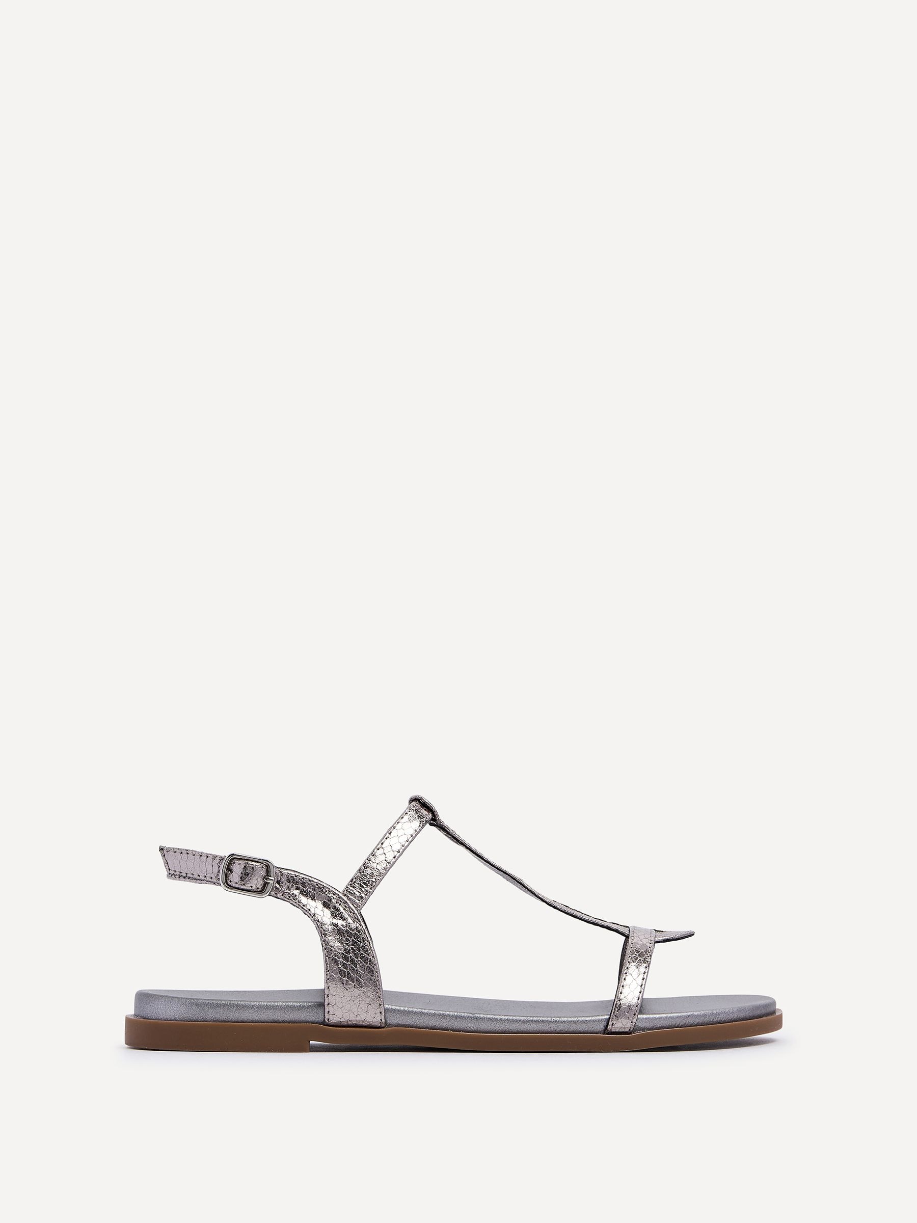 Buy Linzi Silver Luxor Textured T-Bar Sandals from the Next UK online shop
