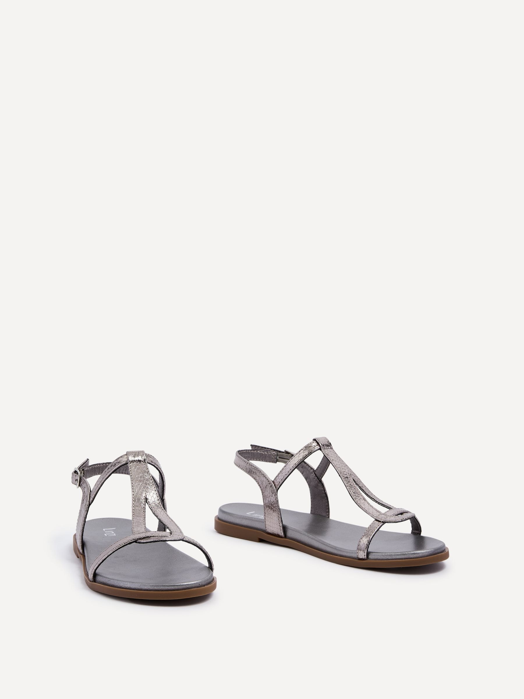 Buy Linzi Silver Luxor Textured T-Bar Sandals from Next USA