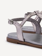Linzi Silver Luxor Textured T-Bar Sandals - Image 5 of 5