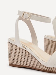 Linzi Nude Chelsea Faux Leather Rope Wedges With Padded Front Strap - Image 4 of 5