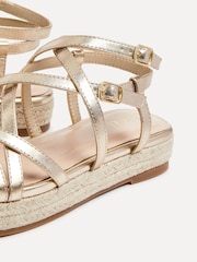 Linzi Gold Dezi Strapped Flatform Sandals - Image 6 of 6