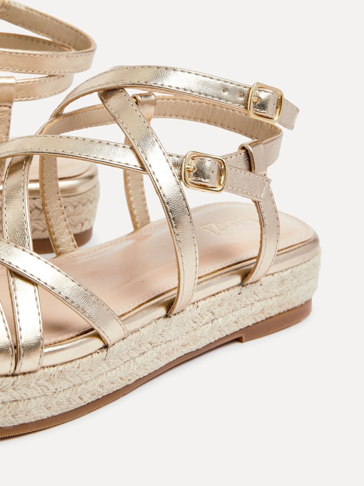 Linzi Gold Dezi Strapped Flatform Sandals - Image 6 of 6