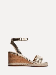 Linzi Gold Regan Plaited Cork Wedges - Image 2 of 5