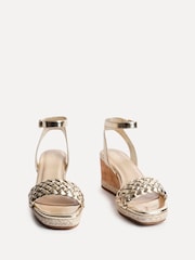 Linzi Gold Regan Plaited Cork Wedges - Image 3 of 5
