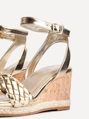 Linzi Gold Regan Plaited Cork Wedges - Image 5 of 5