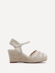 Linzi Nude Riviera Woven Closed Toe Wedges - Image 2 of 5