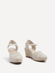 Linzi Nude Riviera Woven Closed Toe Wedges - Image 3 of 5