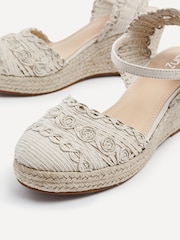 Linzi Nude Riviera Woven Closed Toe Wedges - Image 4 of 5