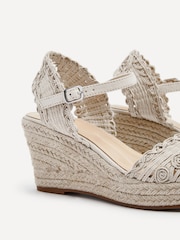 Linzi Nude Riviera Woven Closed Toe Wedges - Image 5 of 5