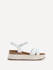 Linzi White Maple Crossover Sandals With Ankle Strap - Image 2 of 5