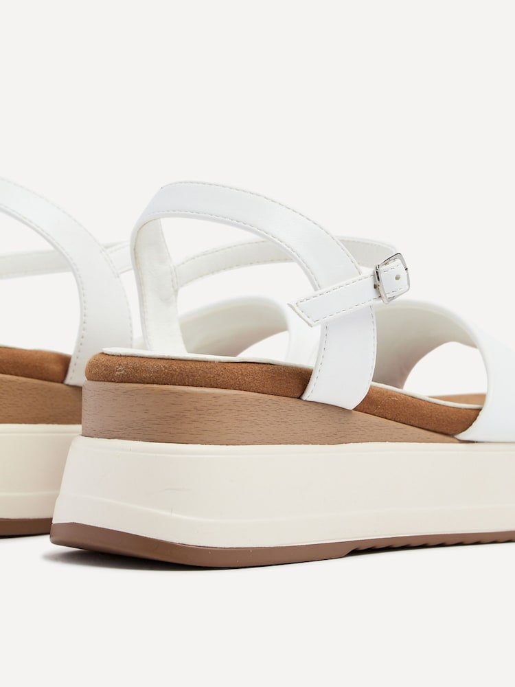 Linzi White Maple Crossover Sandals With Ankle Strap - Image 5 of 5