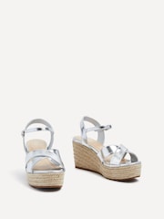 Linzi Silver Vision Crossover Rope Detail Wedges - Image 3 of 5