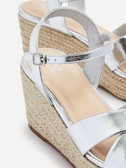 Linzi Silver Vision Crossover Rope Detail Wedges - Image 5 of 5