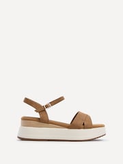 Linzi Brown Maple Crossover Sandals With Ankle Strap - Image 2 of 5