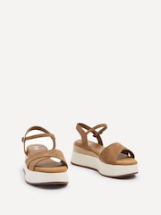 Linzi Brown Maple Crossover Sandals With Ankle Strap - Image 3 of 5