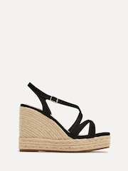 Linzi Black Lexie Strappy Square Toe Wedges - Image 2 of 5