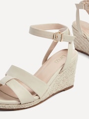 Linzi Nude Bahia Plaited Straw Wedges With Ankle Strap - Image 5 of 5